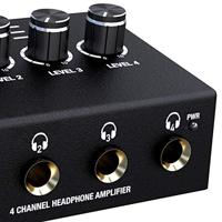 Tie Studio 4 Kanal Koptelefoonversterker Zwart - thumbnail