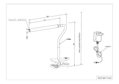 Trio Klem bureaulampNevada flexibel - zwart - R57941132