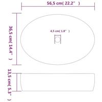 VidaXL Opzetwasbak ovaal 56,5x36,5x13,5 cm keramiek zwart en blauw - thumbnail