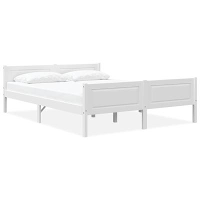 Bedframe massief grenenhout wit 140x200 cm