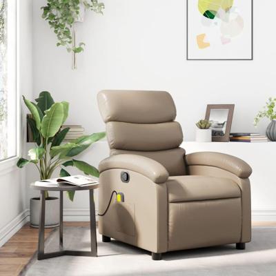 Massagestoel verstelbaar kunstleer cappuccinokleurig
