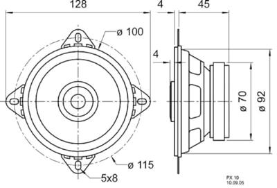 Visaton PX 10 - 4 Ohm 4 inch 10 cm 2-weg-coaxiaalluidspreker 20 W 4 Ω Watervast polypropyleen membraan Visaton PX 10 - 4 Ohm 4 inch 10 cm 2-weg-coaxiaalluidspreker 20 W 4 Ω Watervast polypropyleen membraan
