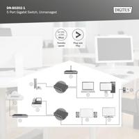 Digitus DN-80202-1 Netwerk switch RJ45 1 + 4 poorten 10 / 100 / 1000 MBit/s - thumbnail