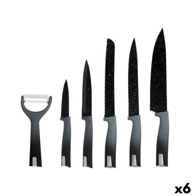 Messen Set Kinvara Zwart Roestvrij staal Polypropyleen 6 Onderdelen (6 Stuks)