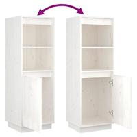 Hoge kast 37x34x110 cm massief grenenhout wit - thumbnail