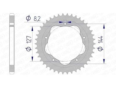 AFAM Chain wheel 525 42z alu anthracite hard anodi