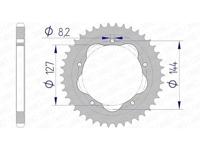 AFAM Chain wheel 525 42z alu anthracite hard anodi - thumbnail