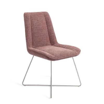 Jesper Home Umedo eetkamerstoel Scarlet Grain cross steel