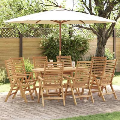 Tuinstoel 8 pcs Bruin 52 x 64.5 x 108 cm Massief teakhout