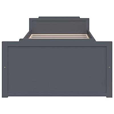Bedframe met lades massief grenenhout donkergrijs 90x200 cm