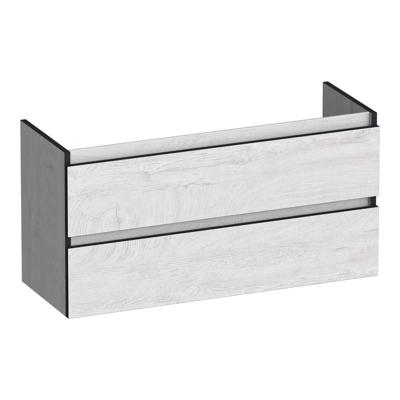 Brauer Joy Edge - Onderkast Ondiep - 100 cm - met 2 Softclose Lades Greeploos en 1 Sifon Uitsparing - Forest Seashell