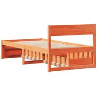 Bedframe zonder matras massief grenenhout wasbruin 75x190 cm - thumbnail