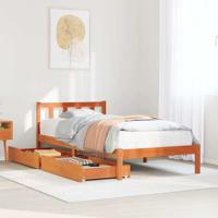 Bedframe zonder matras massief grenenhout wasbruin 90x190 cm - thumbnail