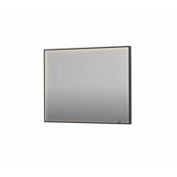 Spiegel INK SP19 100x4x80 cm incl. direct LED-Verlichting Rondom en Spiegelverwarming Geborsteld Metal Black - thumbnail
