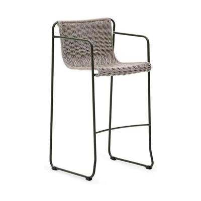 Kave Home Outdoor Barkruk 'Maurina' Touw en staal, kleur Grijs (zithoogte 75cm)