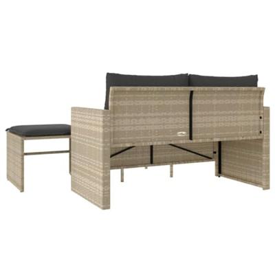 3-delige Loungeset met kussens poly rattan lichtgrijs 3-delige Loungeset met kussens poly rattan lichtgrijs