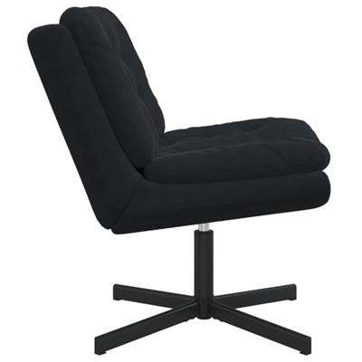 Draaibare Relaxstoel met kussen Anders Zwart 63 x 75 x 76 cm Fluweel - thumbnail