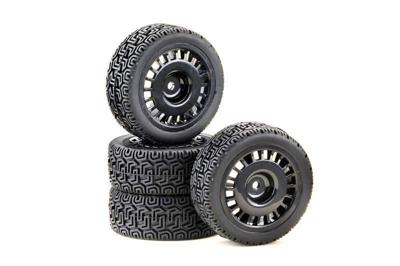 Absima 1/10 Wheel Set "Rally Winded Design" black (4)