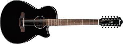 Ibanez AEG5012 Black High Gloss 12-snarige elektrisch-akoestische westerngitaar