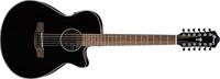 Ibanez AEG5012 Black High Gloss 12-snarige elektrisch-akoestische westerngitaar - thumbnail