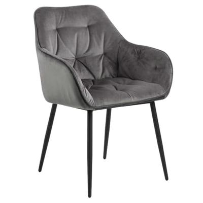 Bendt Eetkamerstoel 'Loren' Velvet, kleur Dark Grey Bendt Eetkamerstoel 'Loren' Velvet, kleur Dark Grey