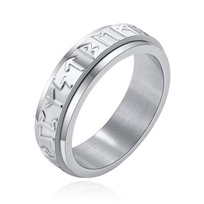 Mendes Viking Script Ring - Edelstaal Zilver-21mm Mendes Viking Script Ring - Edelstaal Zilver-21mm