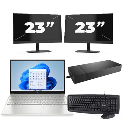 HP Pavilion 15-EG2 - Intel Core i5-12e Generatie - 15 inch - 16GB RAM - 256GB SSD - Windows 11 Home + 2x 23 inch Monitor HP Pavilion 15-EG2 - Intel Core i5-12e Generatie - 15 inch - 16GB RAM - 256GB SSD - Windows 11 Home + 2x 23 inch Monitor
