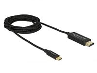 Delock 84905 USB-C-kabel USB / HDMI Aansluitkabel USB-C stekker, HDMI-A-stekker 2 m Zwart Vergulde steekcontacten, 4K UHD - thumbnail