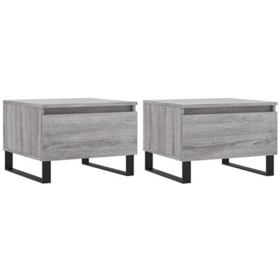 Salontafels 2 st 50x46x35 cm bewerkt hout grijs sonoma eiken