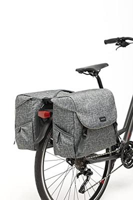New Mondi joy dubbele fietstas - racktime snap-it - waterafstotend polyester - 38l - ivy walnut