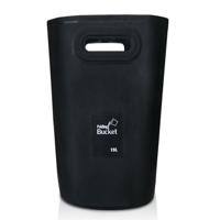 Outdoor draagbare vouwen spoelbak PVC inklapbaar emmer capaciteit: 15L (zwart) - thumbnail