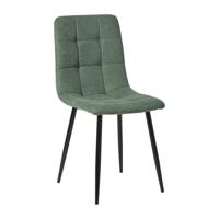Eetkamerstoel chenille - groen - 90x53.5x44.5 cm - thumbnail