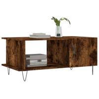 Salontafel 90x50x40 cm bewerkt hout gerookt eikenkleurig - thumbnail