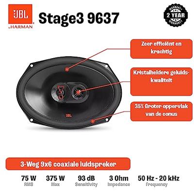 JBL Stage3 9637 - 6" x 9" Inch - Coaxiale speakers - 375 Watt Piek - Zwart