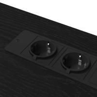 Bureau met plank Zwart eiken 100 x 50 x 86.5 cm Bewerkt hout - thumbnail
