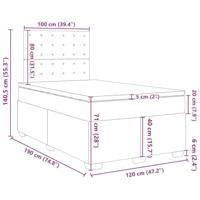 Boxspring met matras fluweel lichtgrijs 120x190 cm - thumbnail