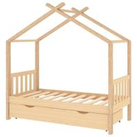 Kinderbedframe met lade massief grenenhout 80x160 cm - thumbnail