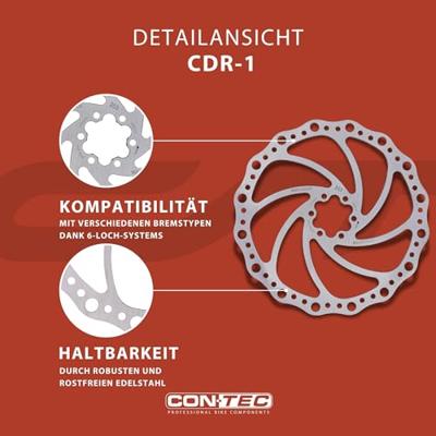 CONTEC remschijf "cdr-1" ct brake rotors cdr-1 203mm x 1.8mm 6-hole