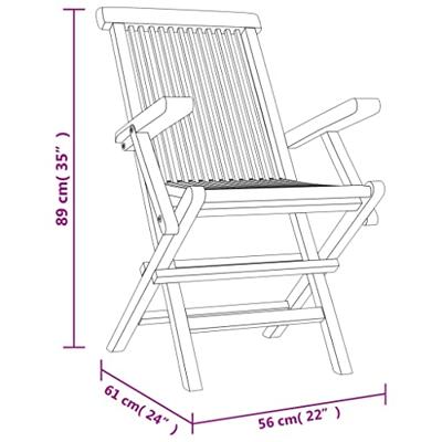 Tuinstoelen inklapbaar 4 st 56x61x89 cm massief teakhout grijs