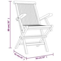 Tuinstoelen inklapbaar 4 st 56x61x89 cm massief teakhout grijs - thumbnail
