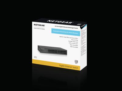 NETGEAR GS324 Unmanaged Gigabit Ethernet (10/100/1000) Zwart