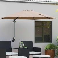 Tuinparasol Taupe en Zwart 248 x 248 x 148 cm - thumbnail