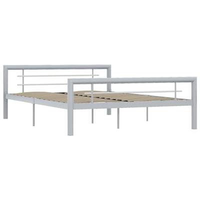 VidaXL Bedframe metaal grijs en wit 140x200 cm