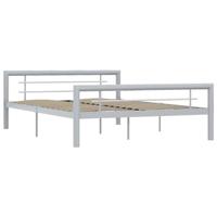 VidaXL Bedframe metaal grijs en wit 140x200 cm - thumbnail