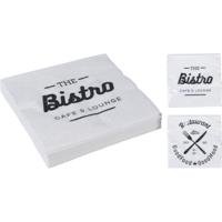 Servetten Bistro Design 20 Stuks Wit - thumbnail