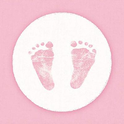 Ambiente servetten baby voetjes 33 cm roze