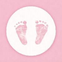 Ambiente servetten baby voetjes 33 cm roze - thumbnail