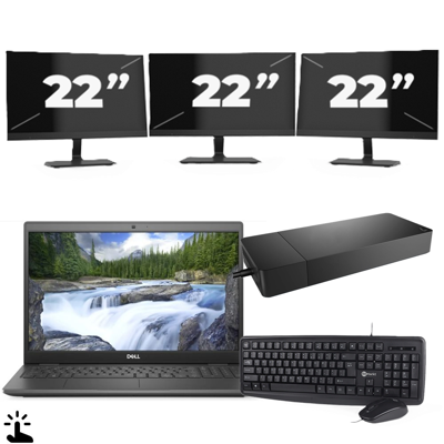Dell Latitude 3510 - Intel Core i5-10e Generatie - 15 inch - Touch - 16GB RAM - 256GB SSD - Windows 11 Home + 3x 22 inch Monitor Dell Latitude 3510 - Intel Core i5-10e Generatie - 15 inch - Touch - 16GB RAM - 256GB SSD - Windows 11 Home + 3x 22 inch Monitor