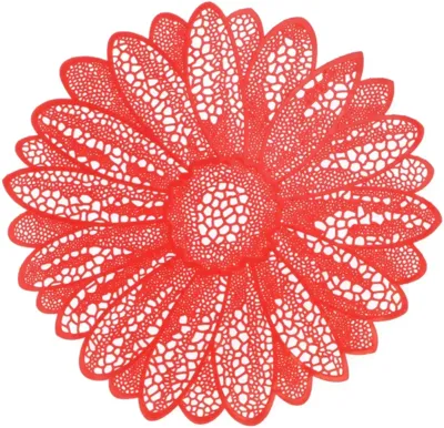Unique Living placemat flower 38cm red