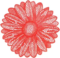Unique Living placemat flower 38cm red - thumbnail